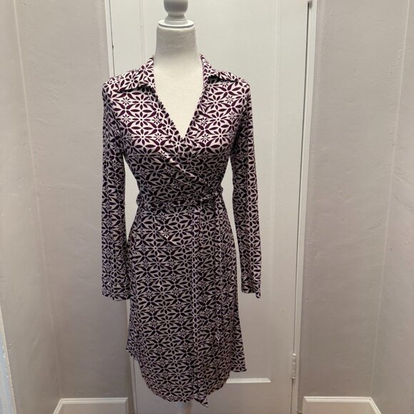 DVF Diane Von Furstenberg Jeanne Wrap Dress Tie Waist size 12 - Picture 2 of 7